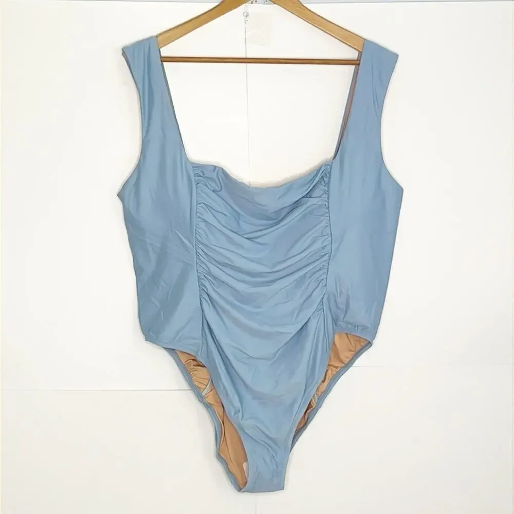 NWT J. Crew Ruched Squareneck One Piece